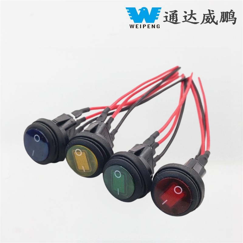 کلید برق گرد 12 ولت 20 آمپر با سیم