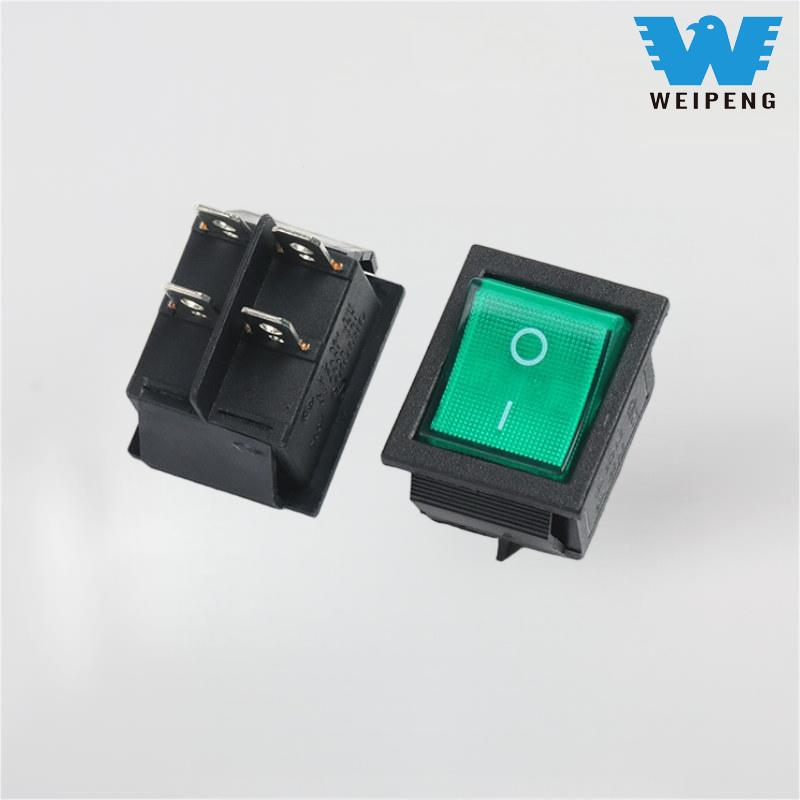 سوئیچ راکر Kcd4 2 موقعیت چهار پین با نور