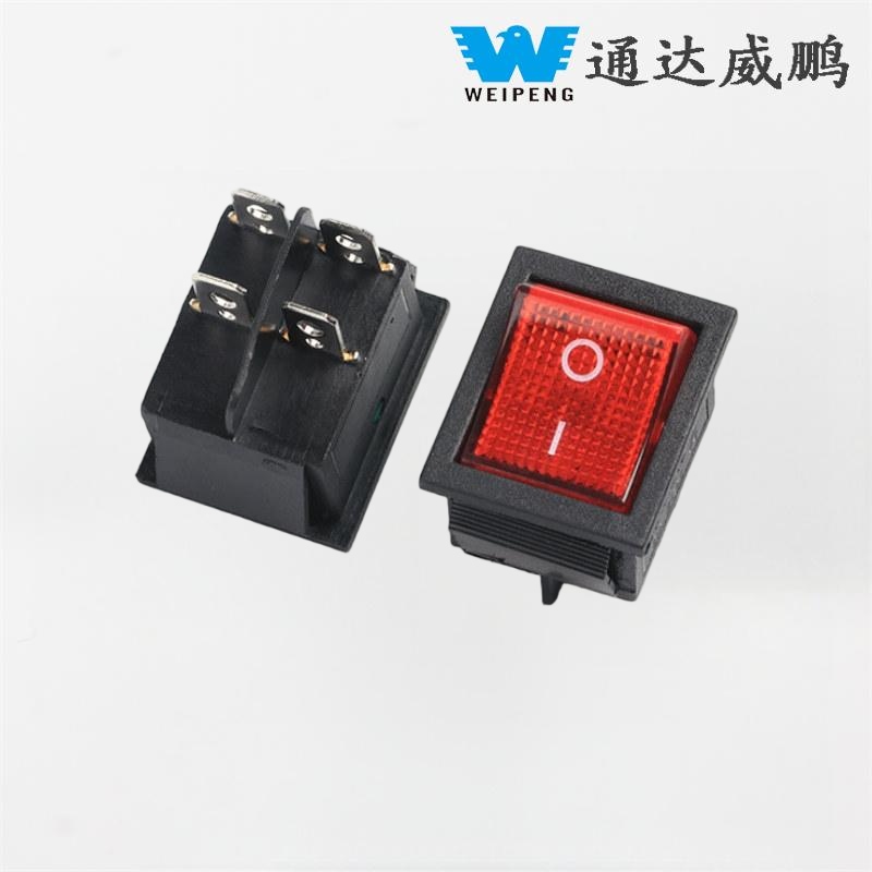 سوئیچ راکر Kcd4 30A چهار ترمینال با نور