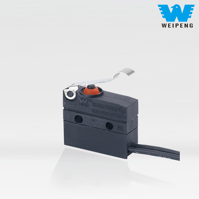 سوئیچ میکرو سوئیچ ضدآب آب بندی شده IP67 خروجی جانبی اهرمی زاویه دار Weipeng 10A